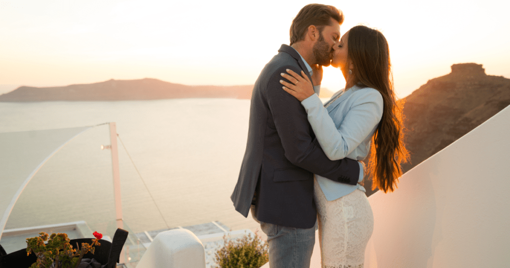 Sunset Kisses In Santorini, Greece